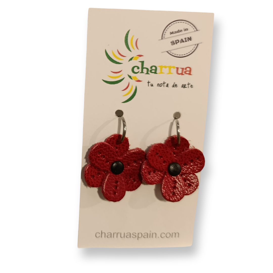 Pendientes Flor rojos