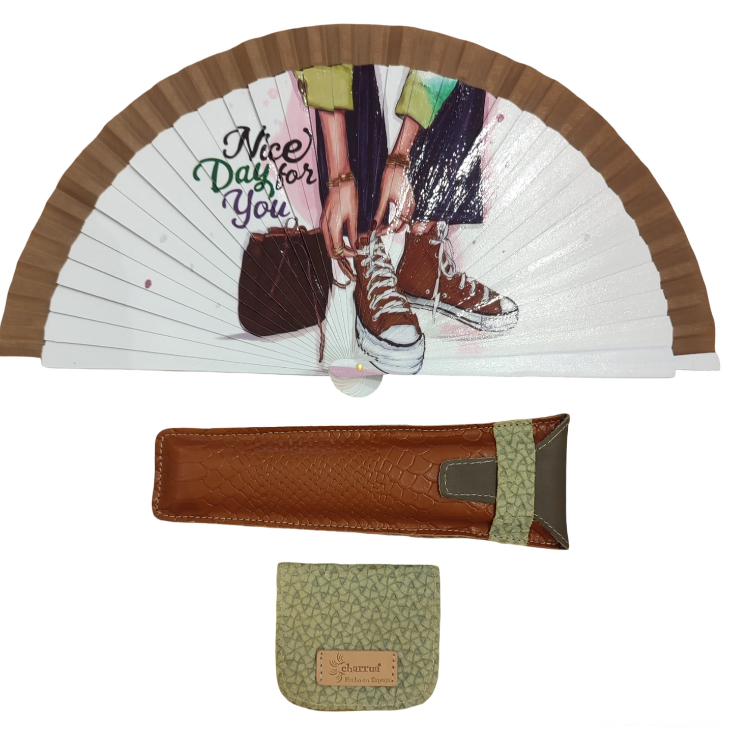 Abanico+funda+monedero Tacón
