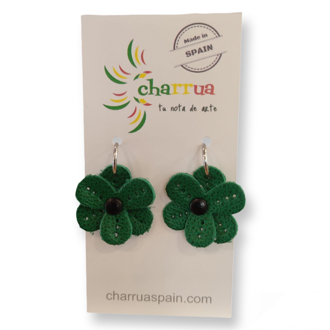 Pendientes Flor verde