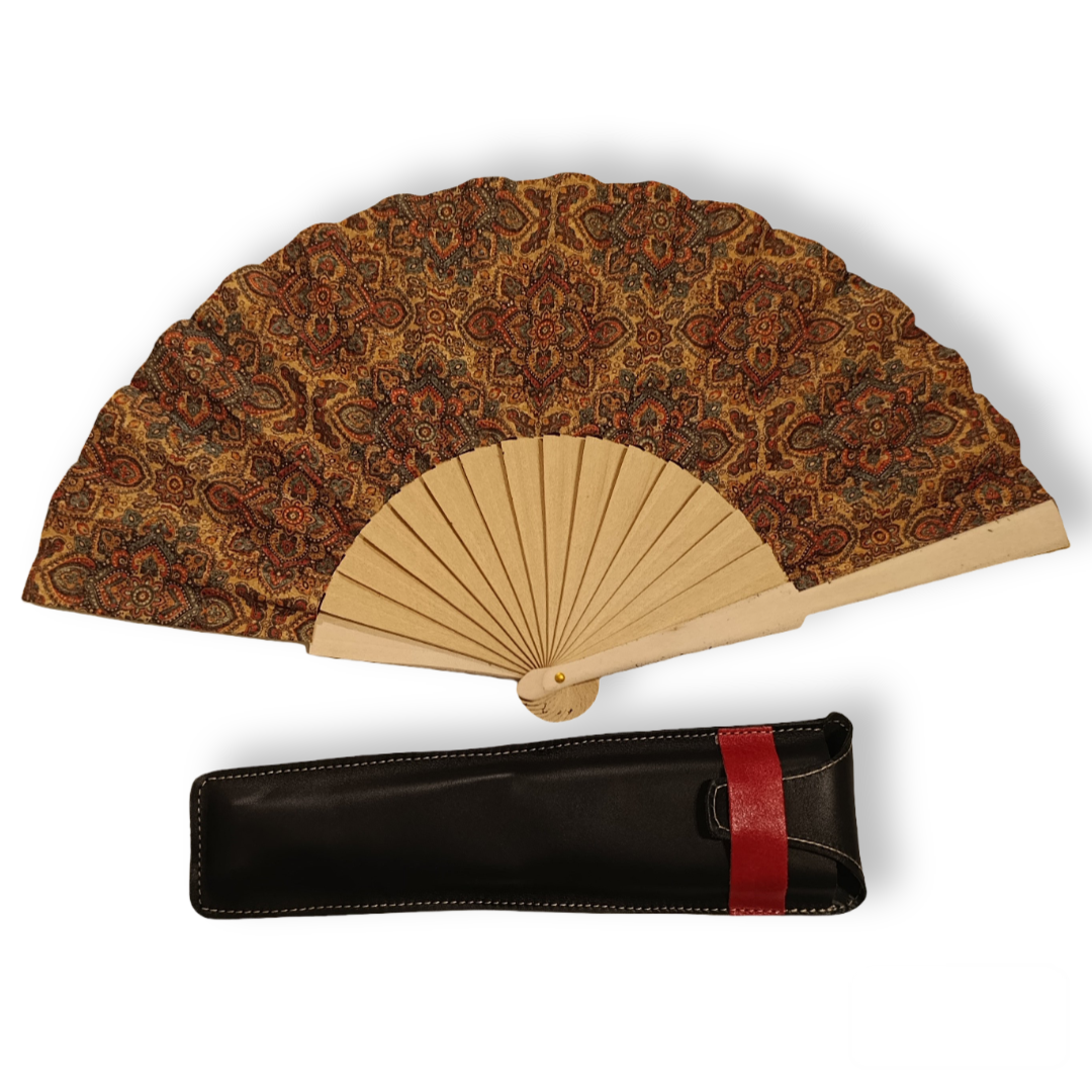 Abanico de corcho y funda de piel (colección cápsula)