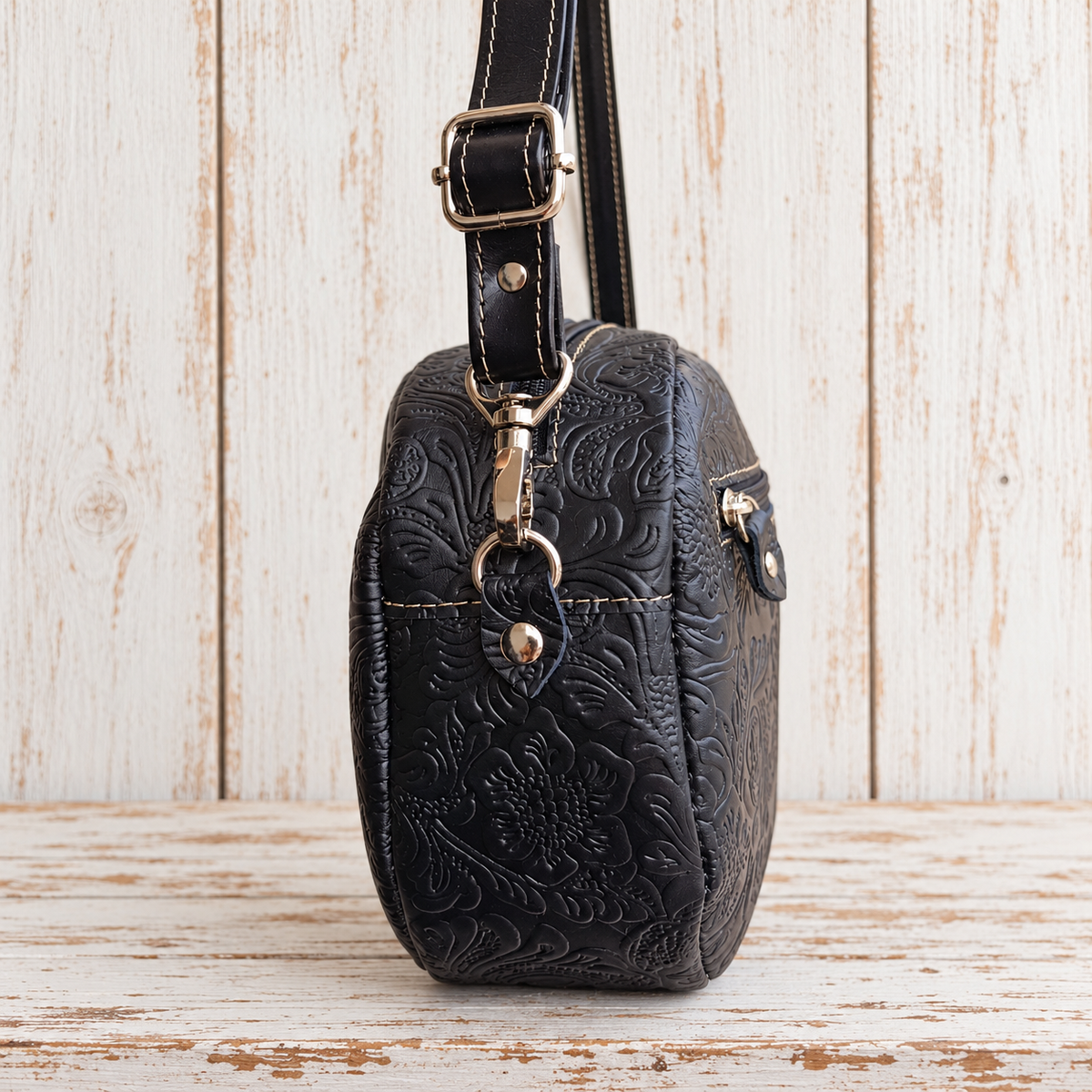 Bolso Bombo de cuero artesanal | Hecho en Toledo