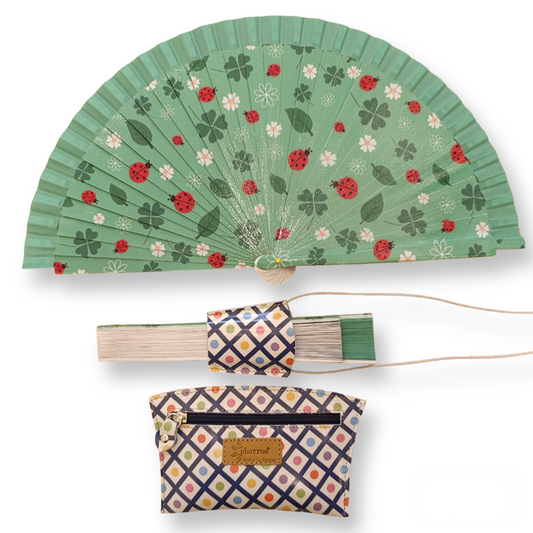 Abanico+cuelga-abanico+monedero Amanecer.