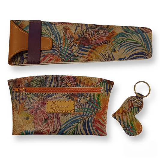 Conjunto funda de abanico + llavero+Amanecer