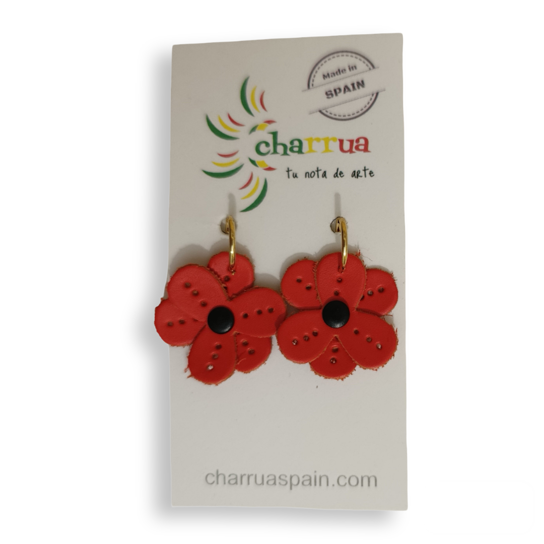 Pendientes Flor naranja.