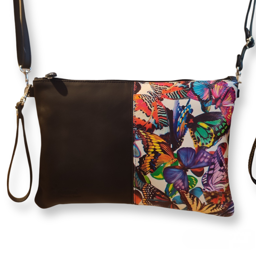 Bolso Muralla negro y mariposas