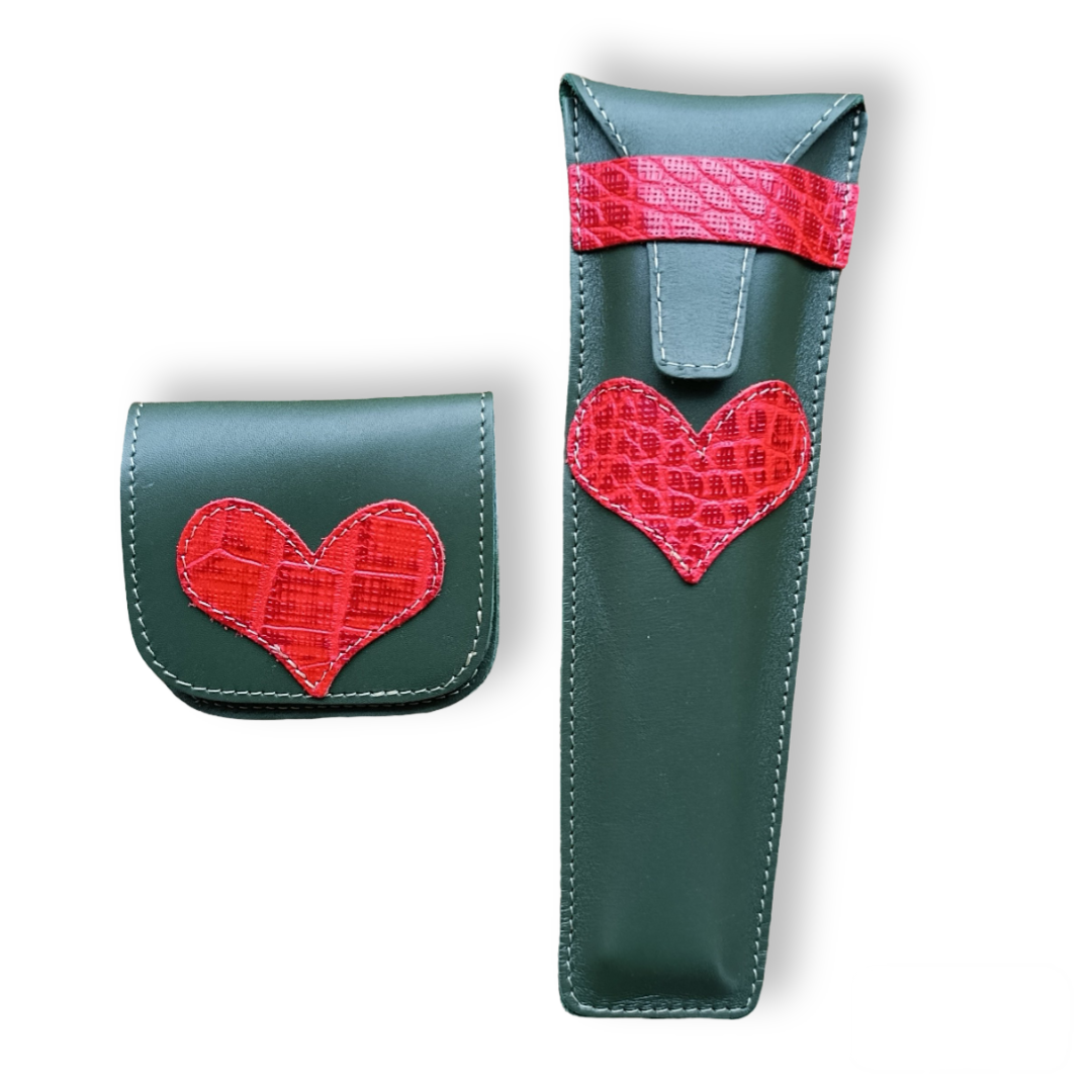 Conjunto funda de abanico y taconera (cápsula+amor)