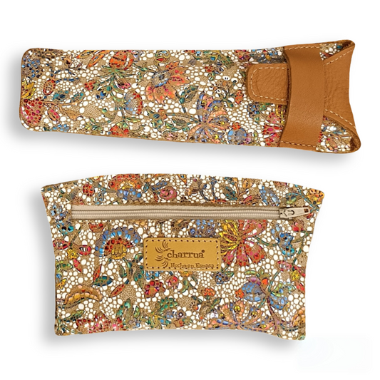 Conjunto funda de abanico PEQUEÑO y monedero Amanecer.