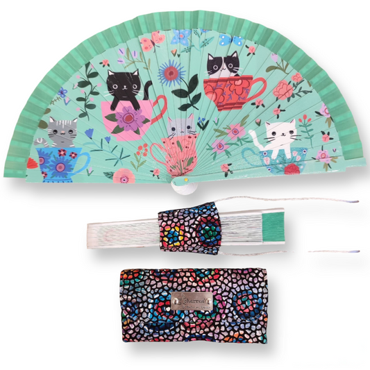 Abanico+cuelga-abanico+funda de gafas.