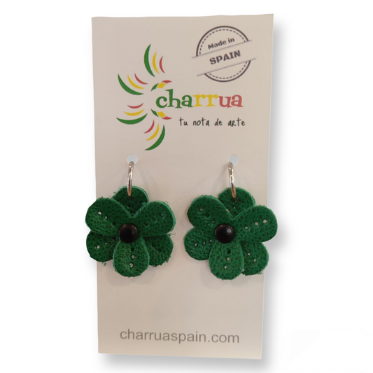Pendientes Flor verde