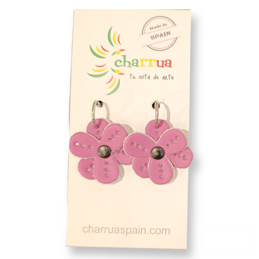 Pendientes Flor malva