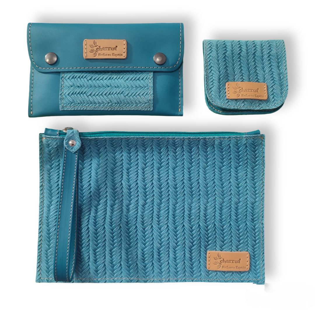 Conjunto Cambia-bolso, cartera Charrùa y monedero de tacón