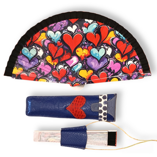Conjunto funda de abanico+abanico y cuelga abanico.