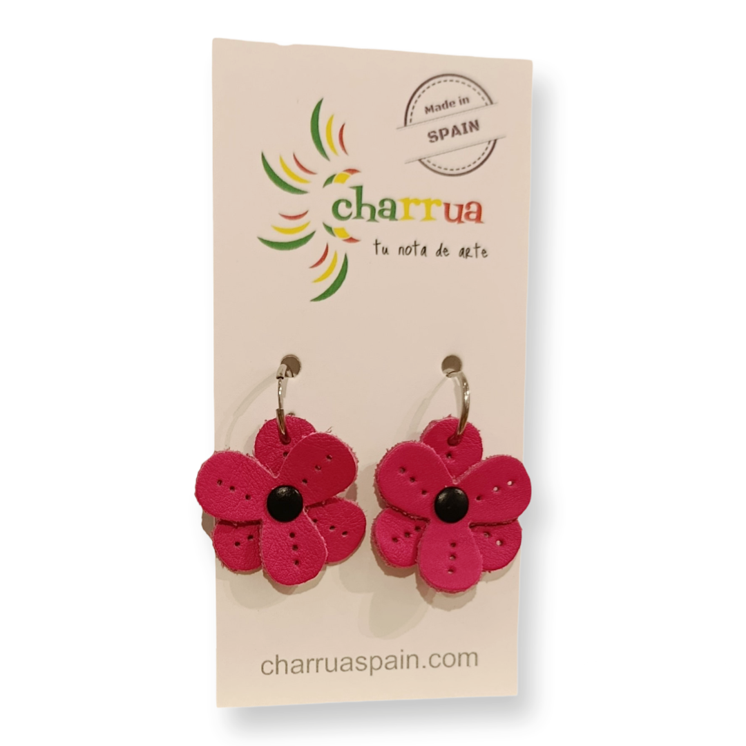 Pendientes Flor fucsia