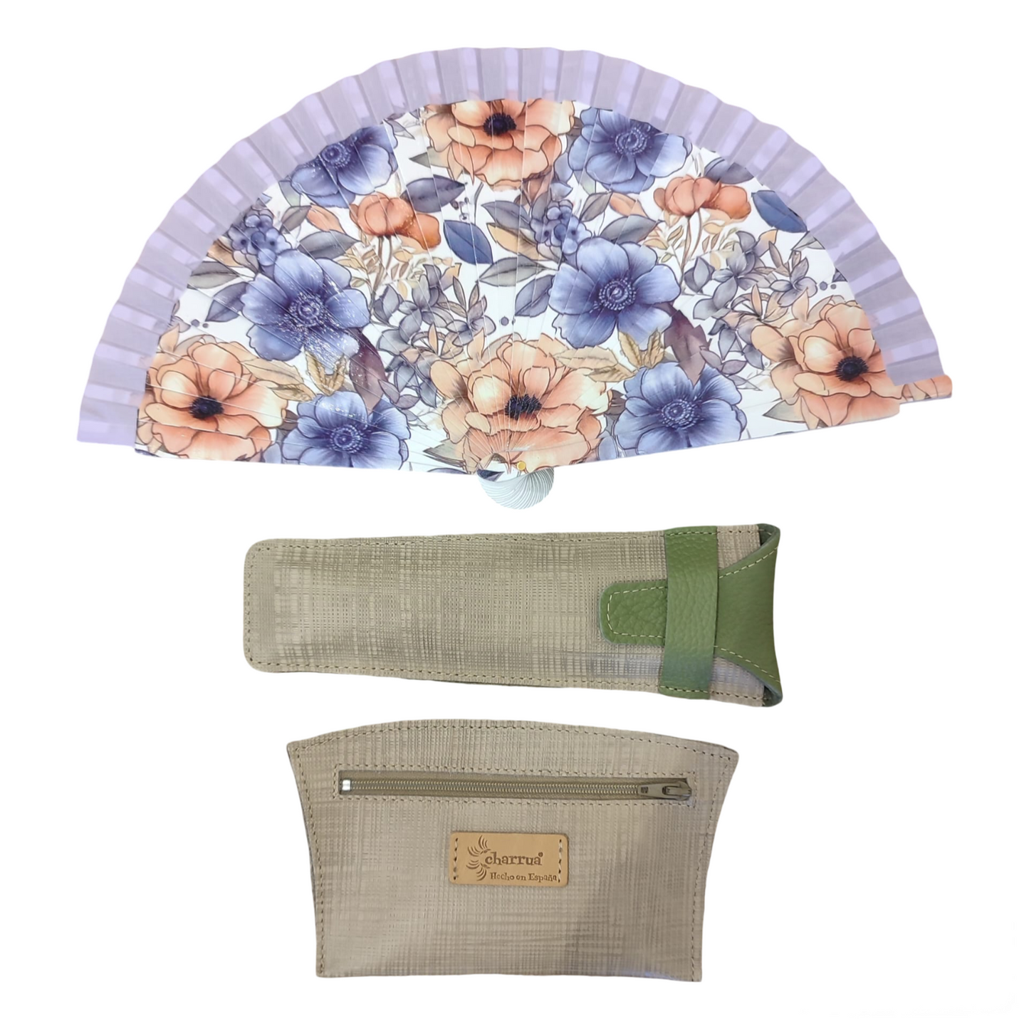 Abanico PEQUEÑO+funda+monedero Amanecer